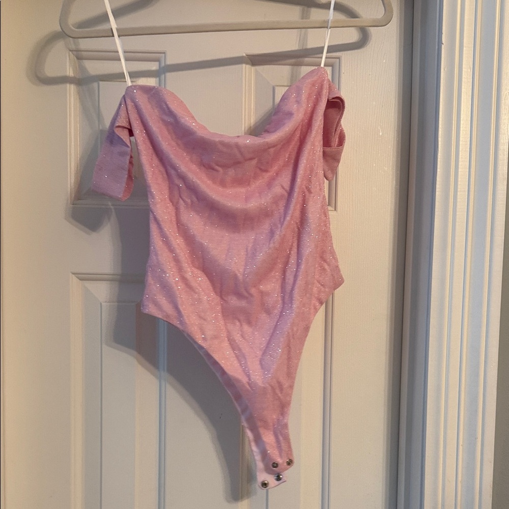 Peppermayo Pink Glitter Bodysuit